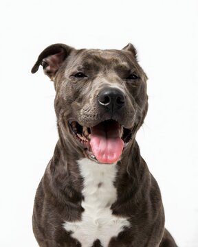 American Staffordshire Terrier dog portrait, isolated on white background