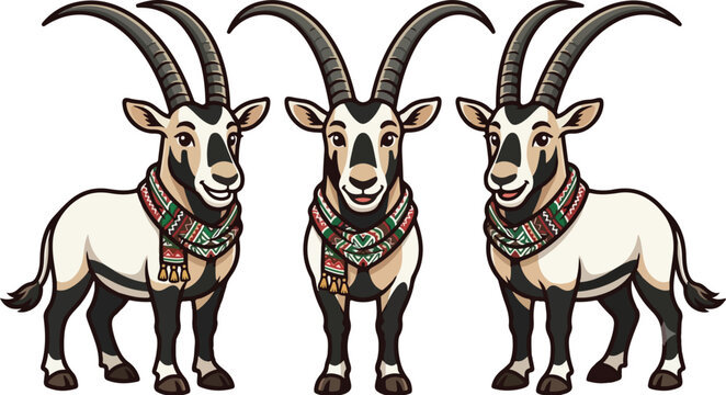 Dubai International Day Arabian Oryx Mascot Vector