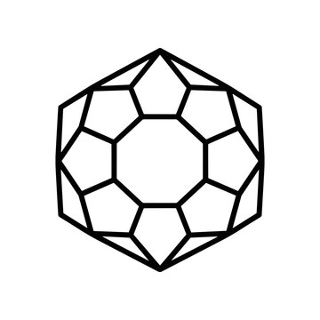 Buckminsterfullerene molecule structure diagram.