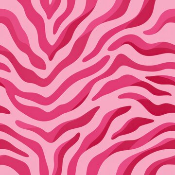 Pink and red zebra-print pattern with wavy, irregular stripes creating a bold and vibrant abstract design.