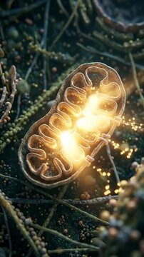 Mitochondrion, a vital cellular organelle generating biochemical energy for life process, transforming nutrient into adenosine triphosphate, fueling biological activity inside subcellular component.