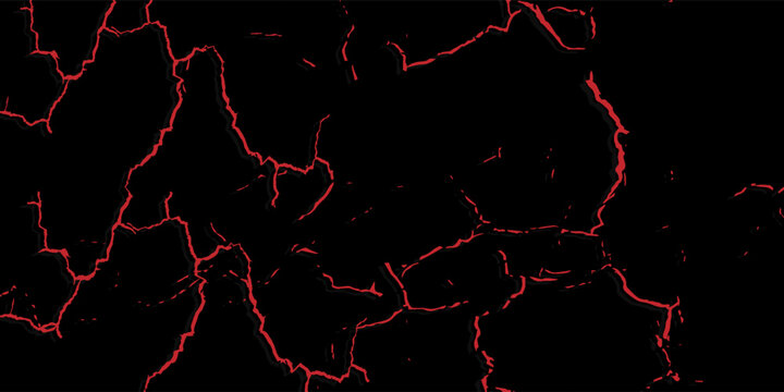 Red Lava Cracks Across Dark Background