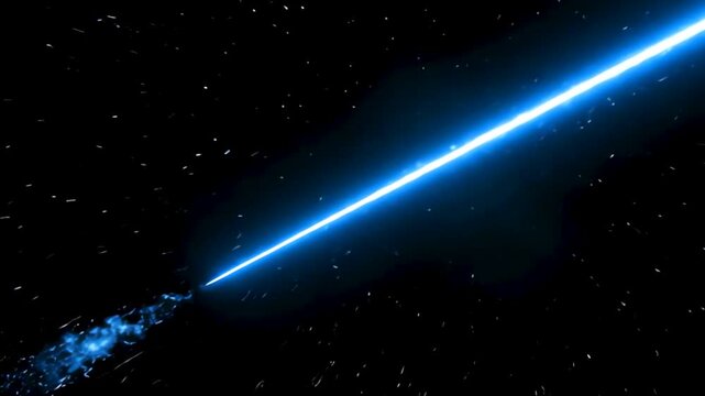 Arctic white light beam impact animation with fast angular motion on black background