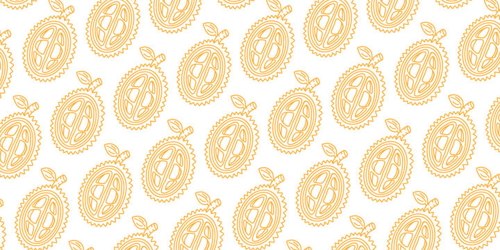 Abstract durian fruit line art pattern on pinstriped background