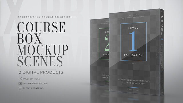 Two Course Box Mockup Scenes
