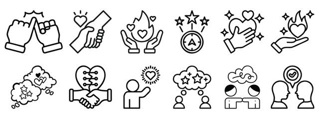 Obraz premium Vector symbols for trust, friendship, pinky promise, support, partnership, emotional intelligence, and collaboration