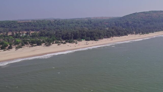 High angle view of eco beach honnavar showcasing scenic coastline and natural beauty