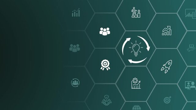 Continuous improvement idea. Creating continuous development mindset. learn business improvement tips & tricks. Animation of 4k video.