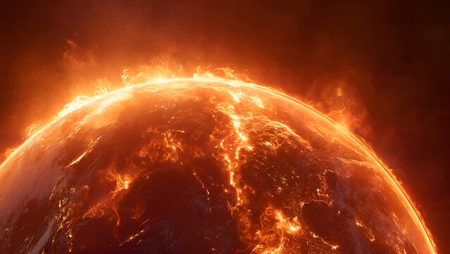 Molten Fire: Extreme Heat on Planet Surface from Space