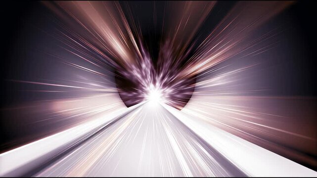 Glowing neon tunnel of light streaks futuristic abstract, abstract motion background for modern creative design