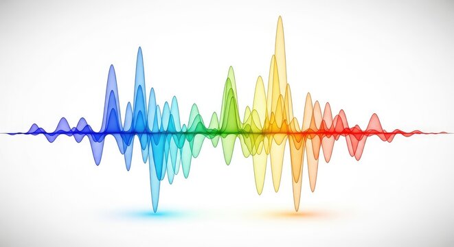 Colorful Sound Wave Graphic Illustration on Plain Background
