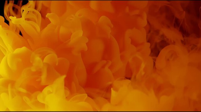 Fiery smoke cloud billowing on black background abstract fire, abstract motion background for modern creative design