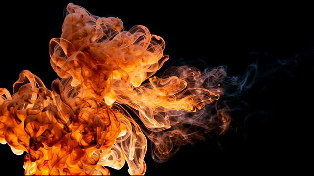 Orange fire smoke exploding abstract hot background, abstract motion background for modern creative design projects