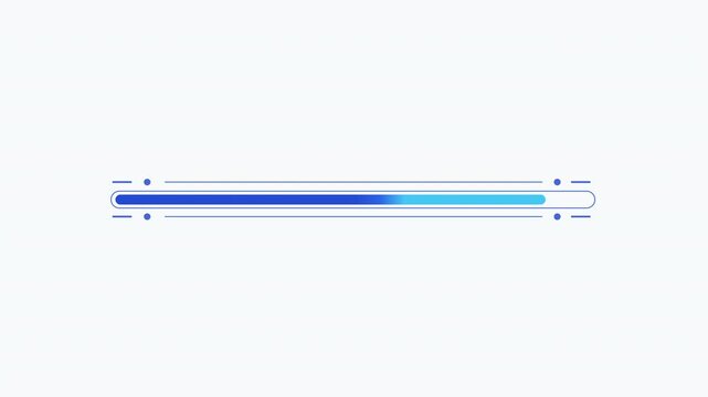 Flat vector illustration of a minimal modern progress bar, representing loading, software progress, user interface, task completion, and digital workflow.