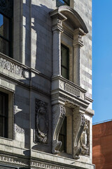Ornate traditional building facade with classical architectural detail, Boston  © Baharlou