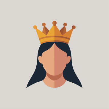 Flat illustration of a woman wearing a crown