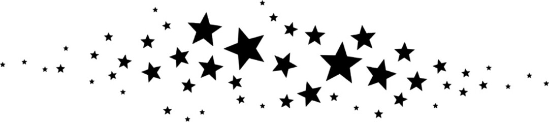 Fototapeta premium Black Star Trail Scatter Illustration, Shooting Star Decorative Element 