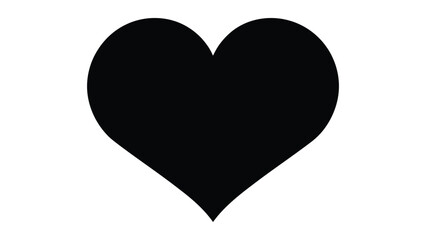 Obraz premium Black heart shape isolated on white background, heart symbol
