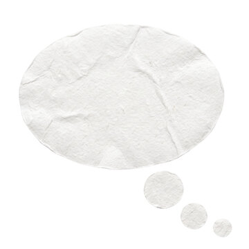 Thought speech bubble paper on transparent background