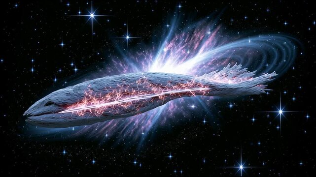Cosmic space nebula with glowing stars deep space background, abstract motion background for modern creative design