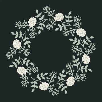 Decorative roses vector simple wreath