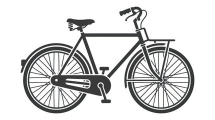 Fototapeta premium Black bicycle with two wheels.