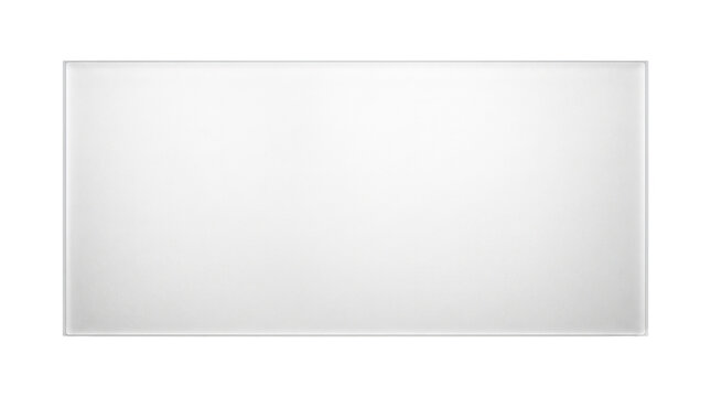 Empty frosted glass panel isolated on transparent background