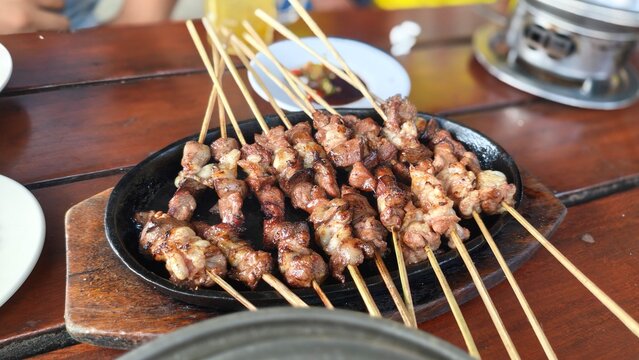 Tegal-style young goat satay