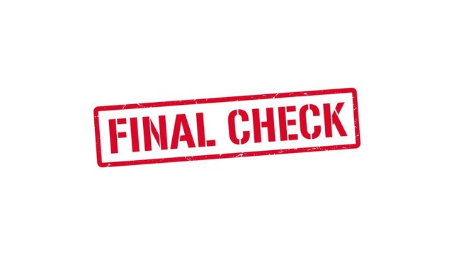 Final check rubber stamp animation video