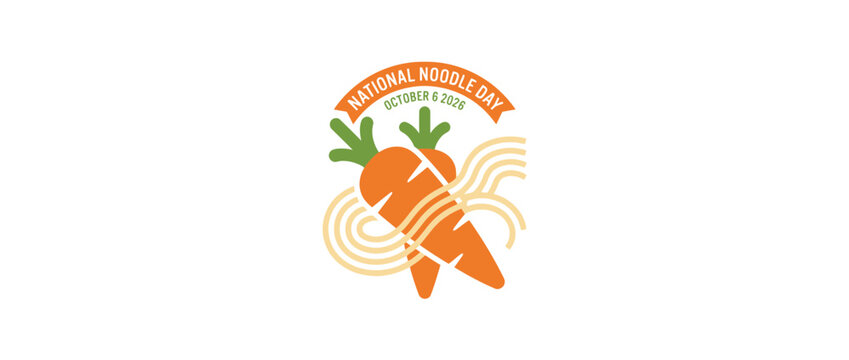 National Carrot Day illustration with stylized orange carrots and text.