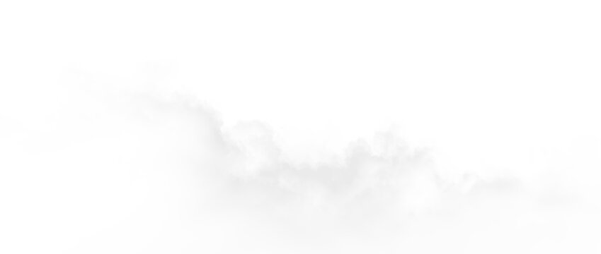 Soft clouds float in the sky on a clear day with a transparent background for design purposes