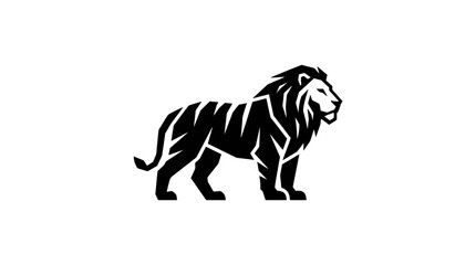 Fototapeta premium Majestic lion silhouette logo graphic