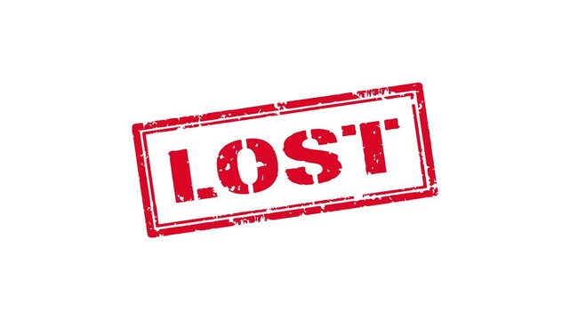Red lost rubber stamp animated video