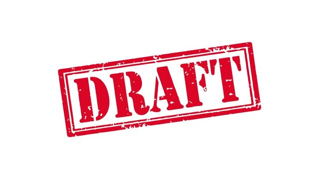Red draft rubber stamp animated video