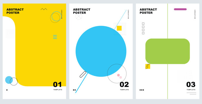 Set of three minimal abstract geometric poster templates
