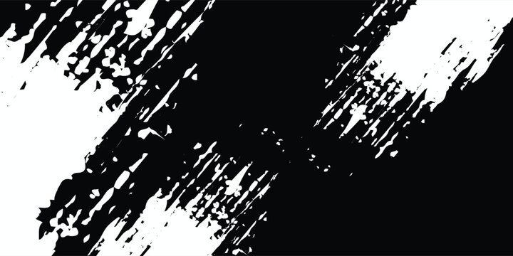 Vector illustration. Background for text. Set of isolated grunge trail banners. Black paint. Brush ink strokes. dot. eps10.