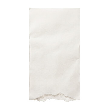 Vertical white paper sheet with torn bottom edge