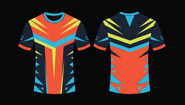 Futuristic Neon Geometric Esports Jersey Vector Template