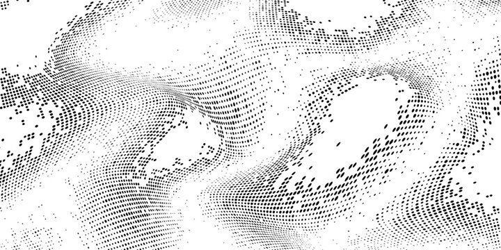 Point wave noise texture. Abstract dot background. Technological cyberspace background.