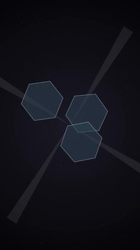 Geometric Hexagons Floating in Space with Crossing Light Beams