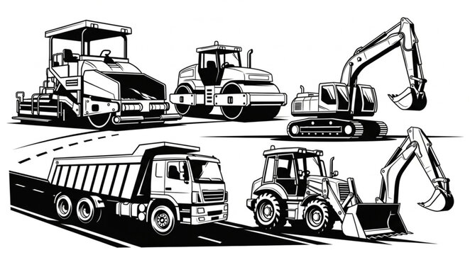 excavator loader excavator and truck