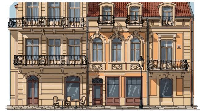 facade of the old building