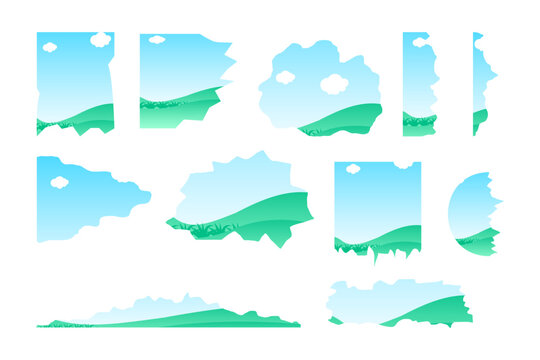 Jagged edge torn paper frame template
