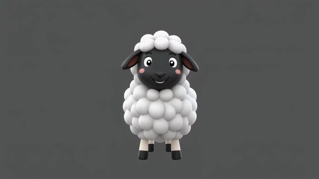 Fluffy sheep standing in a row during a clean studio shoot with soft lighting and copy space