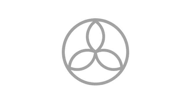 Minimalist three interlocking circles logo design