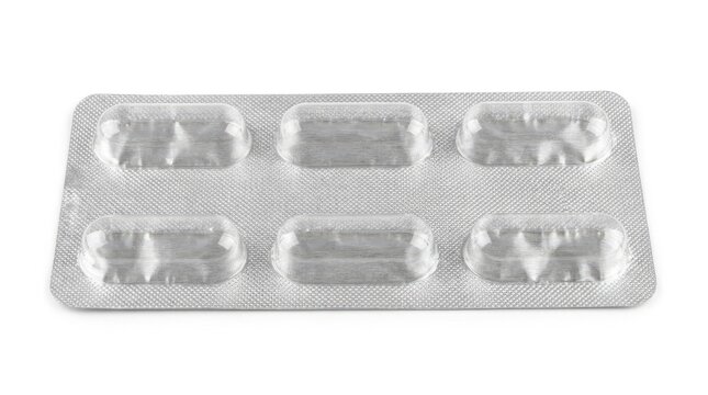 Medical disposable supplies blister pack of clear gelcaps pharmaceutical packaging medication