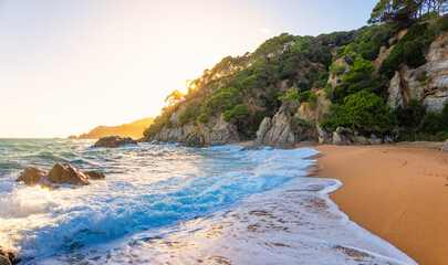 Obraz premium Cala Boadella, Lloret de Mar, Costa Brava in Spain's Catalonia region
