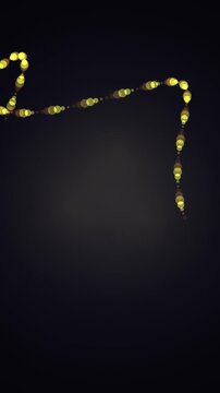 Stringed Light Dots in Night Sky Moving