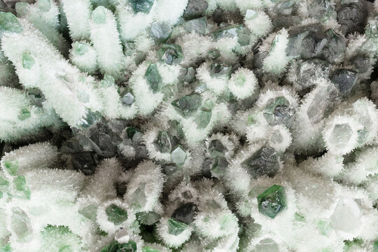 surface of natural green phantom quartz rock