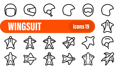 Wingsuit and Extreme Sports Icon Set © liubomir118809